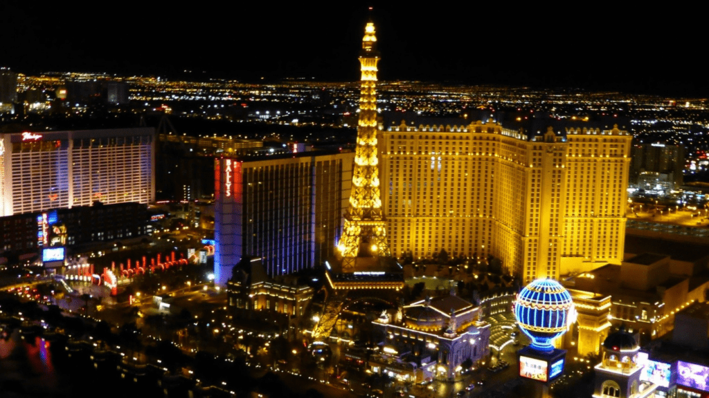 aerial shot of a casino building