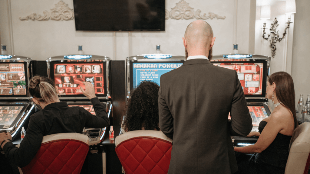 people playing slot machines